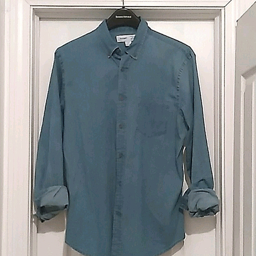 Button down lightweight denim shirt